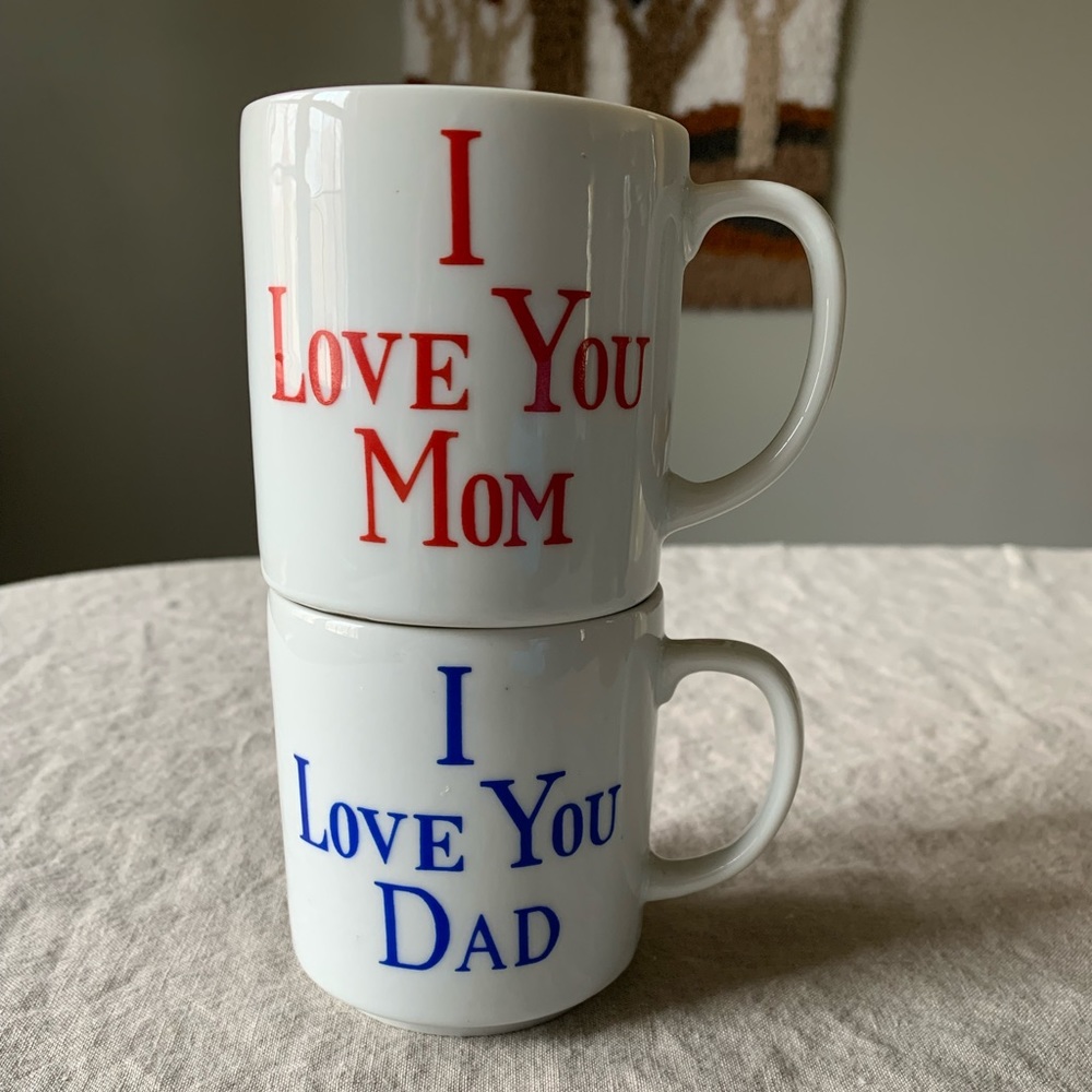 Vintage I Love You Mom/Dad Mugs